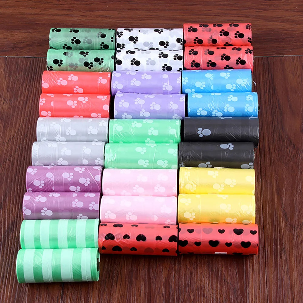 Pet Poop Bag Solid Color Printed Pet Garbage Bag Dogs and Cats