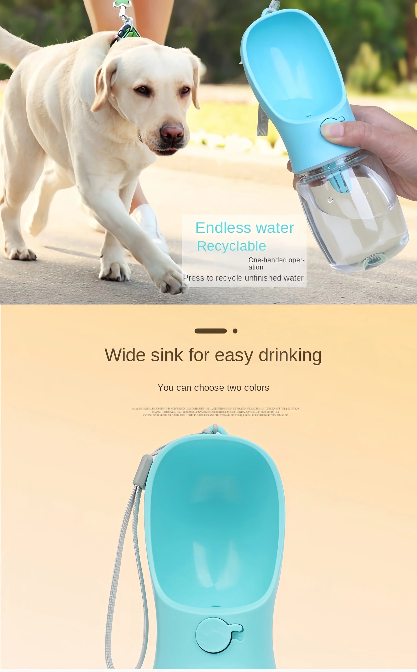 Portable Dog Cat Water Bottle with Storage Food and Water Container