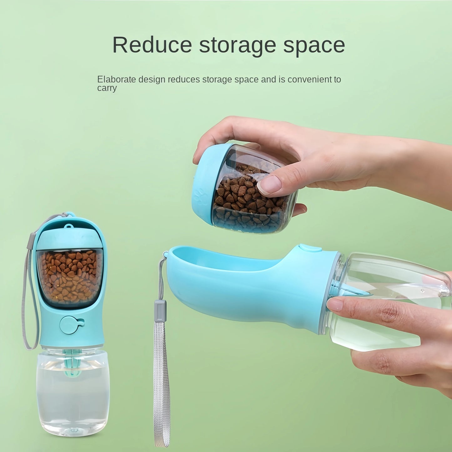 Portable Dog Cat Water Bottle with Storage Food and Water Container