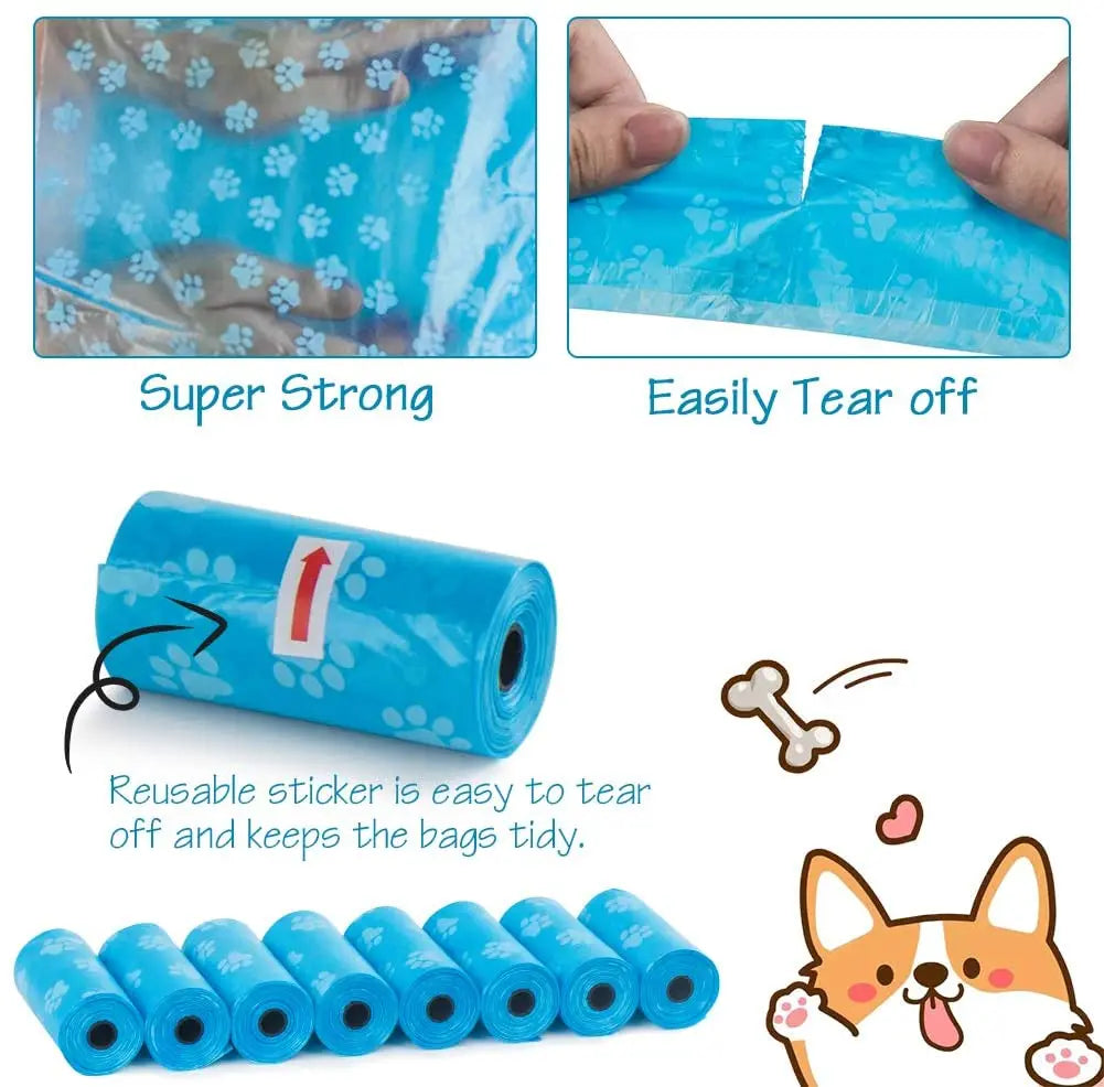 Pet Poop Bag Solid Color Printed Pet Garbage Bag Dogs and Cats