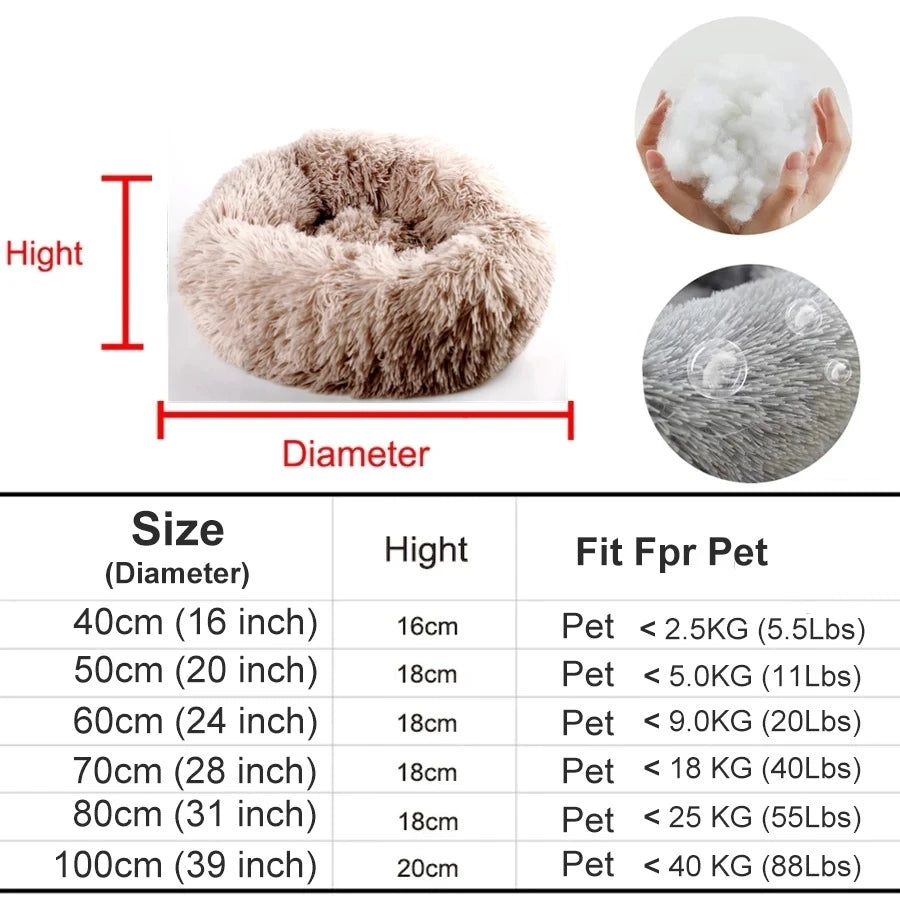 Bed for Dogs Donut Big Large Round Basket Plush Beds