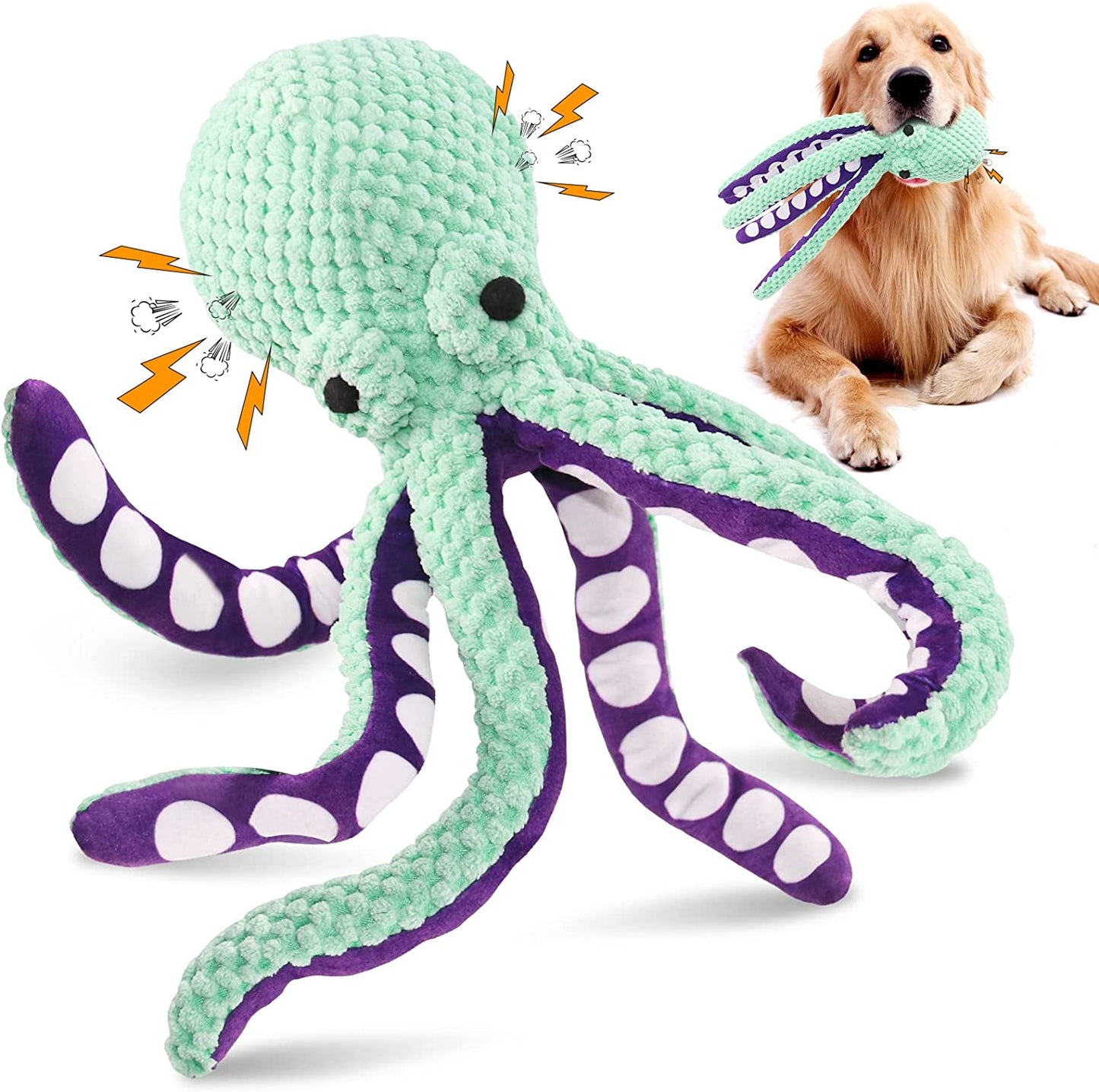 Squeaky Dog Toy,Durable Octopus Plush Dog Toy