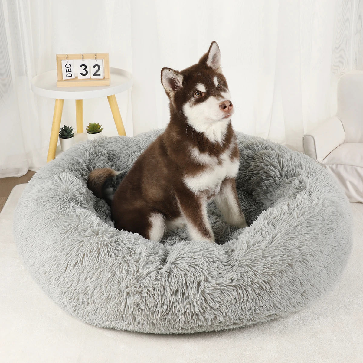 Bed for Dogs Donut Big Large Round Basket Plush Beds