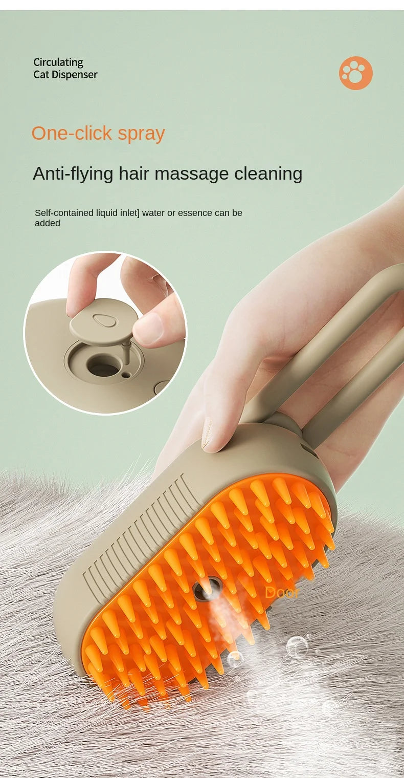 Cat and Dog Steam Brush Spray Hair Brush Comb