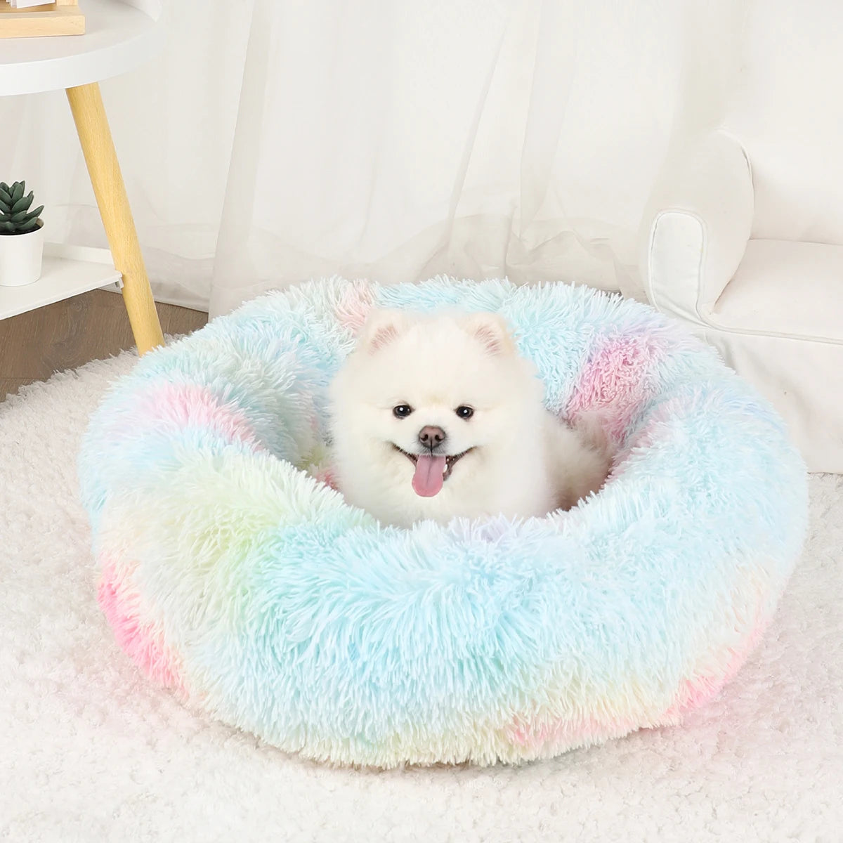 Bed for Dogs Donut Big Large Round Basket Plush Beds